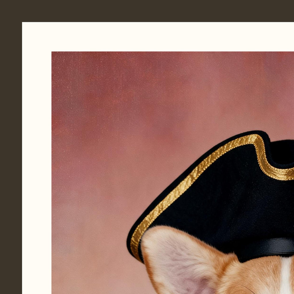 L'Amiral — portrait d'animal sur-mesure — detail du cadre et du grain