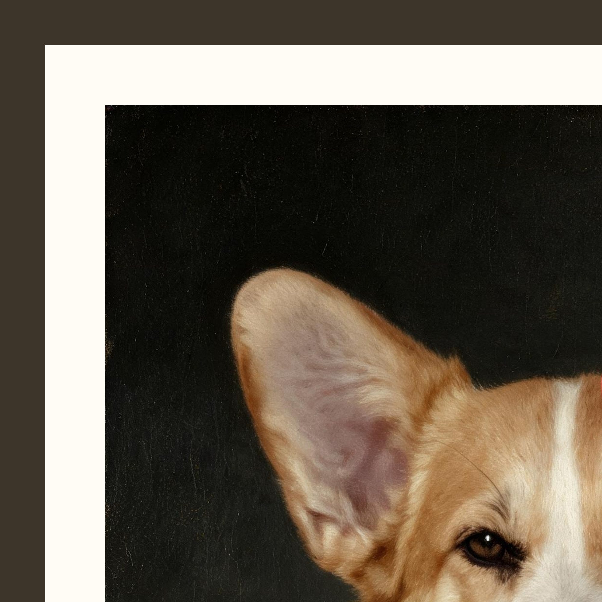 Le Portrait d'Atelier — portrait d'animal sur-mesure — detail du cadre et du grain