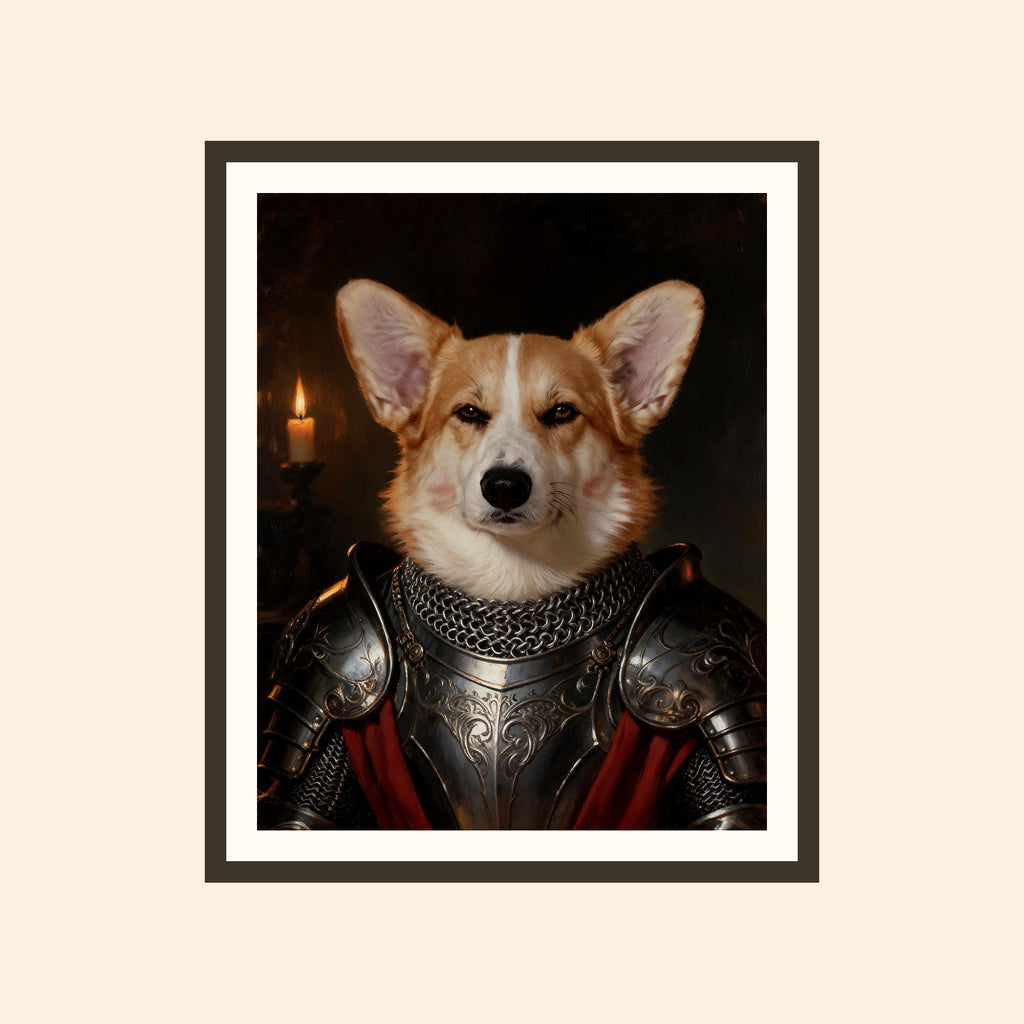 Le Chevalier — portrait d'animal sur-mesure