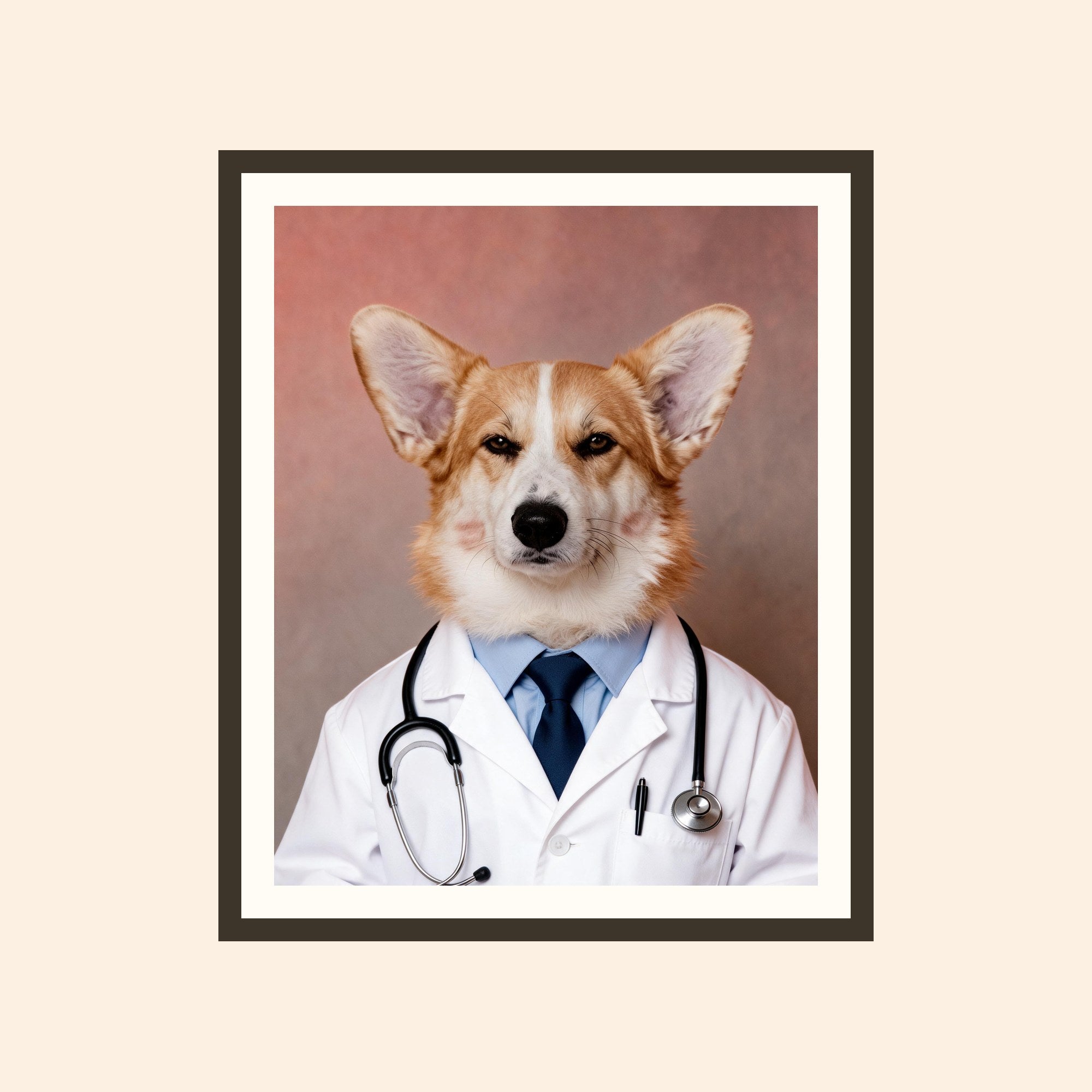 Le Docteur — portrait d'animal sur-mesure