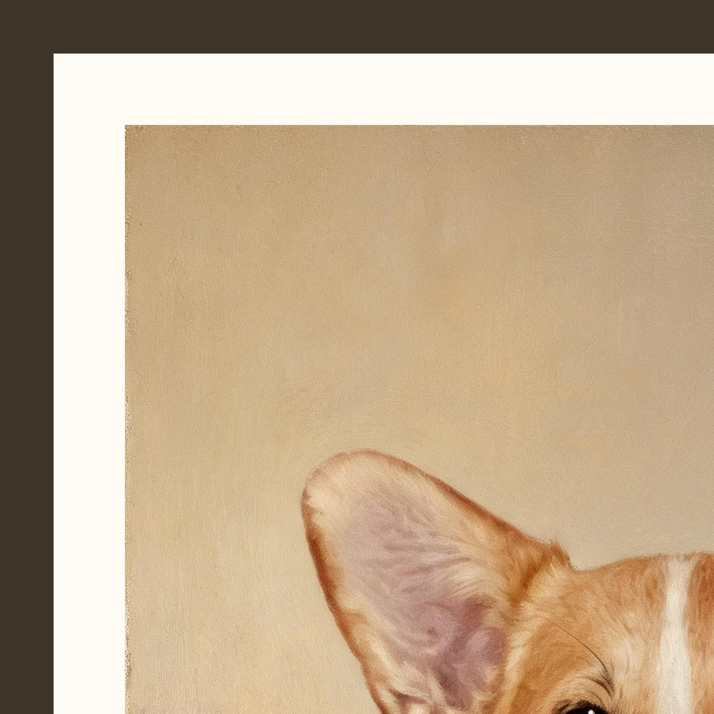 L'Officier — portrait d'animal sur-mesure — detail du cadre et du grain