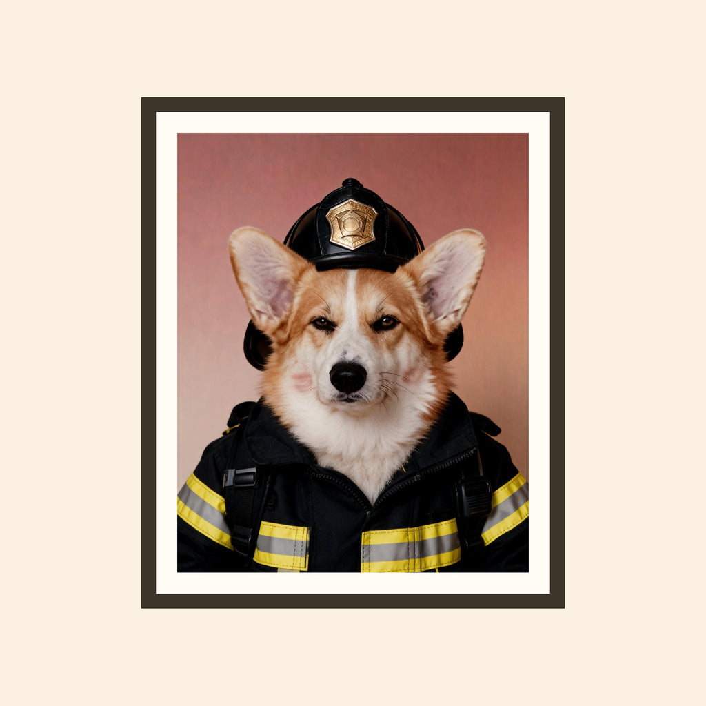 Le Pompier — portrait d'animal sur-mesure