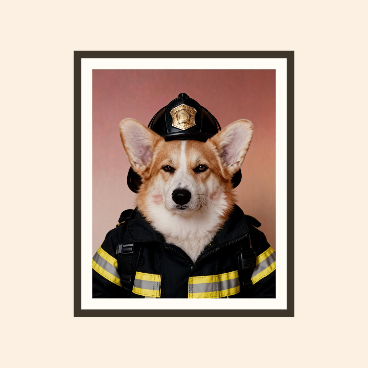 Le Pompier — portrait d'animal sur-mesure