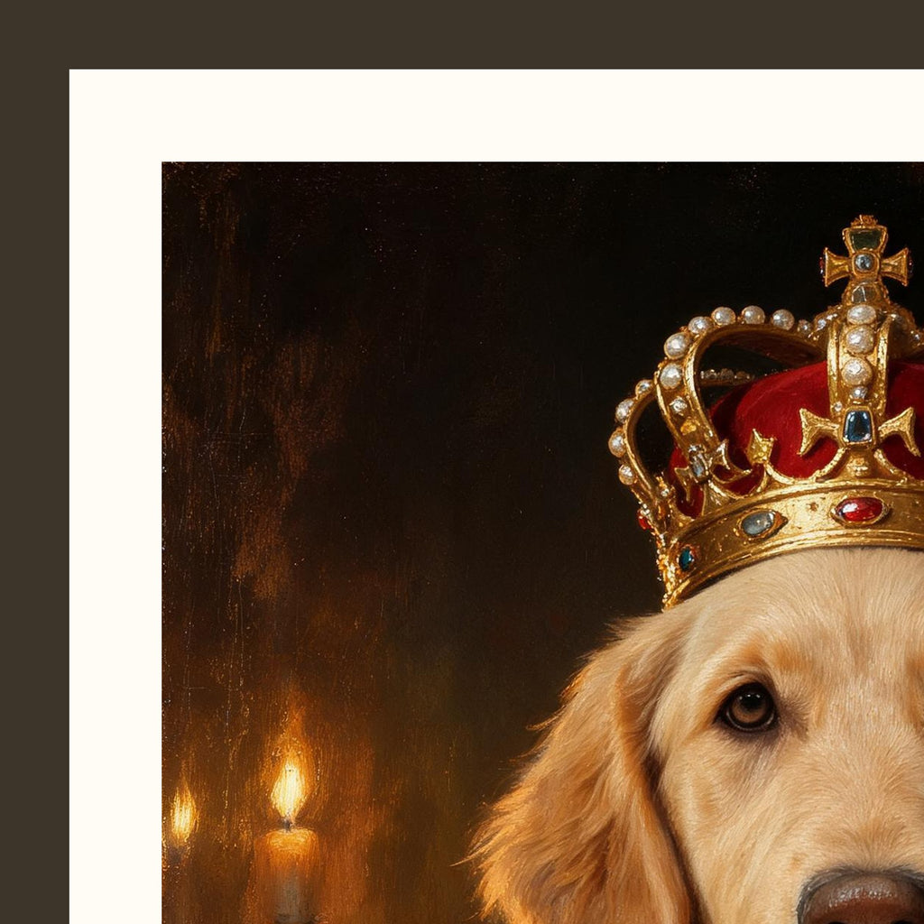 Le Portrait Royal — portrait d'animal sur-mesure — detail du cadre et du grain