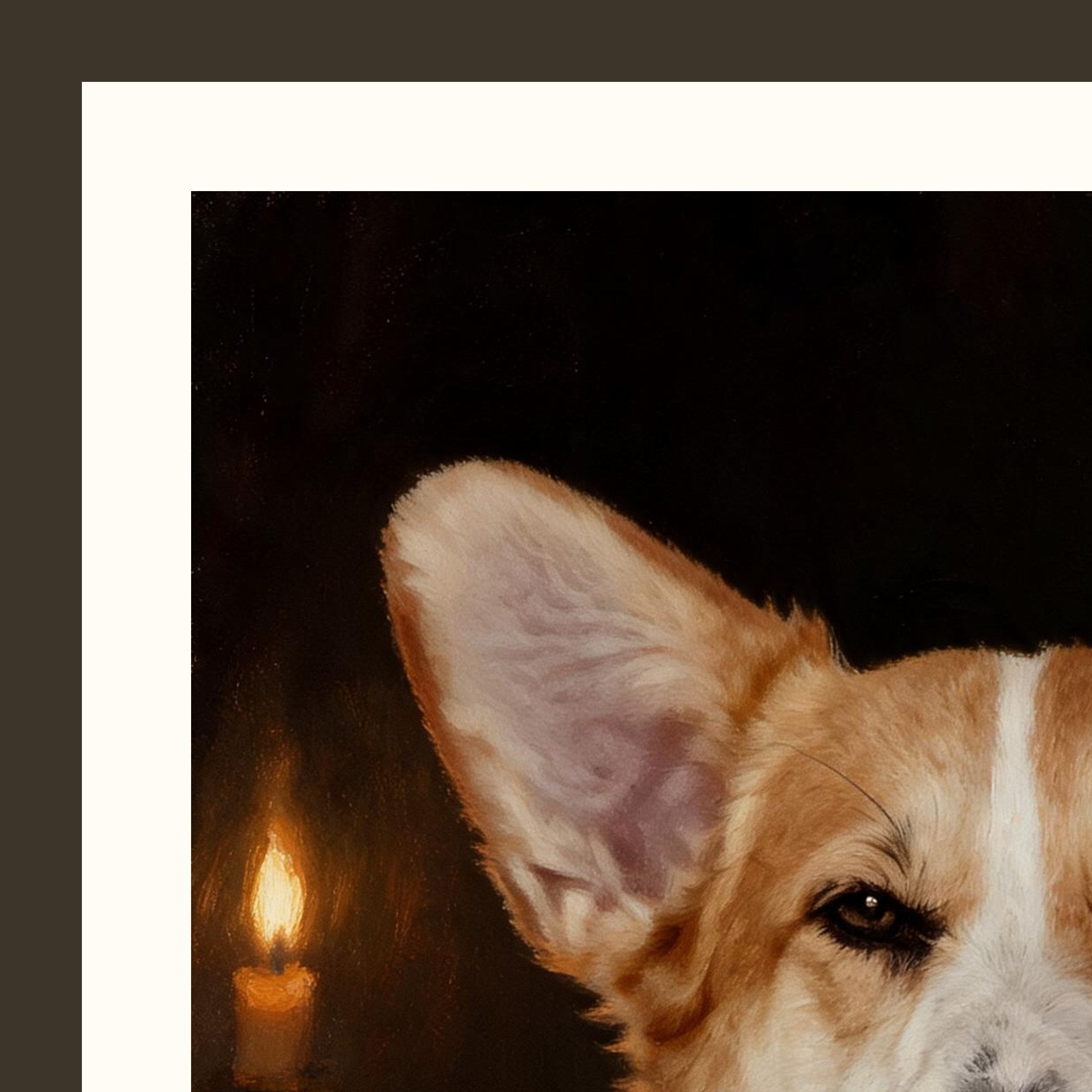 Le Victorien — portrait d'animal sur-mesure — detail du cadre et du grain